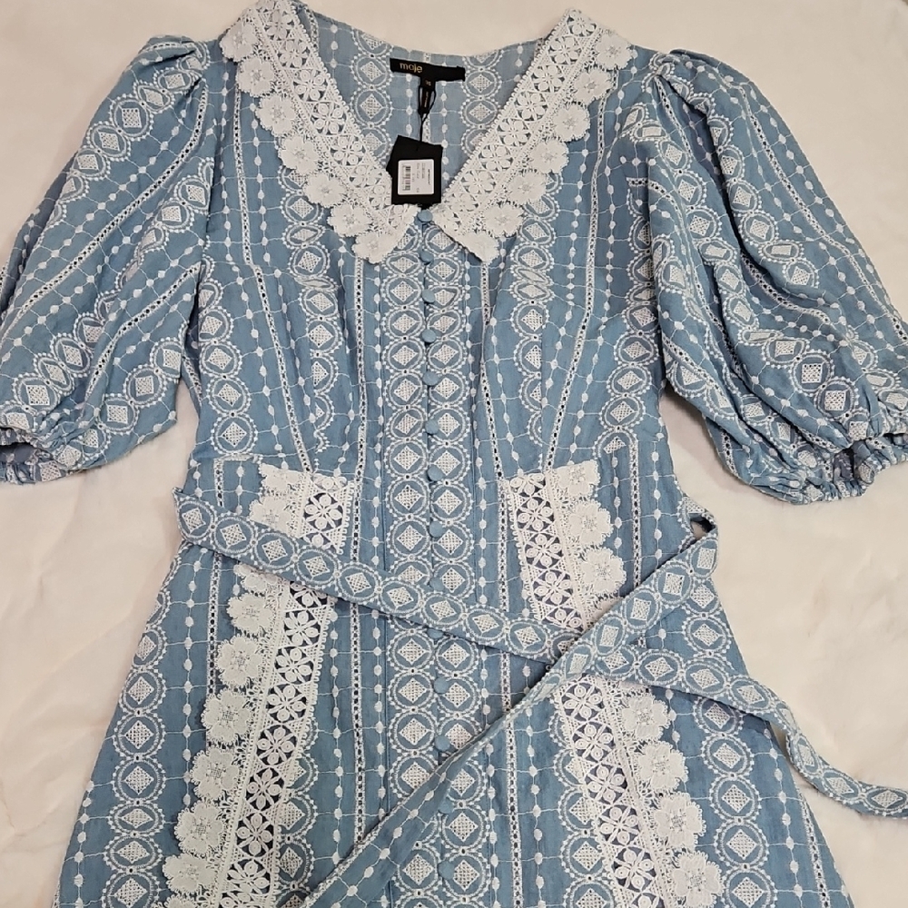 Maje RAVIANA embroidered Lace Dress NWT Size 36